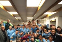 Los jugadores del Celta celebrando el pase en Copa